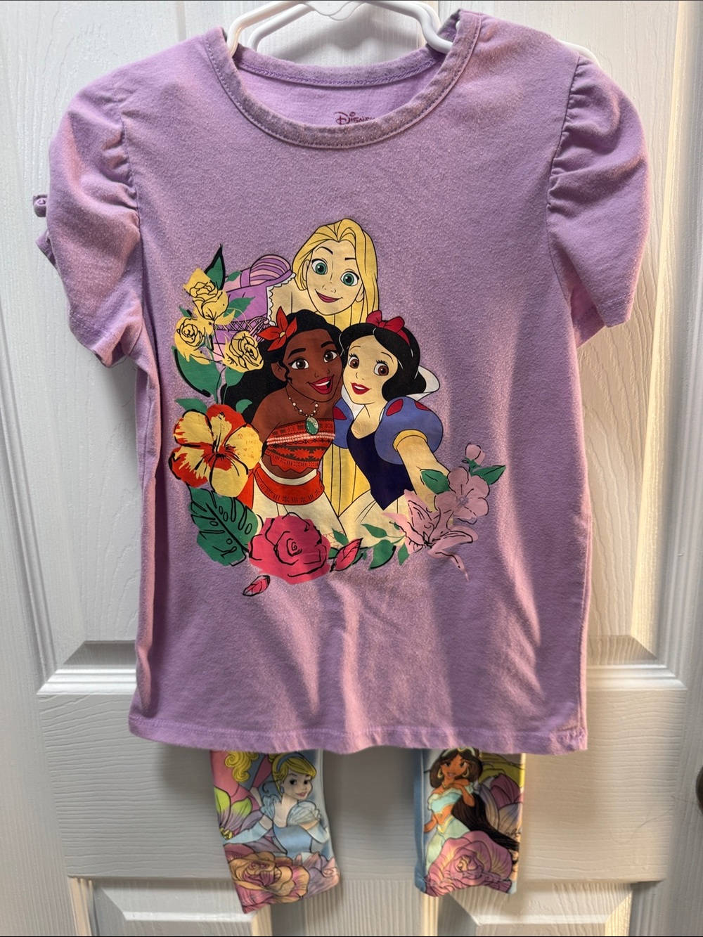 Disney Lavender Princess Graphic Tee with Ruffle Sleeves